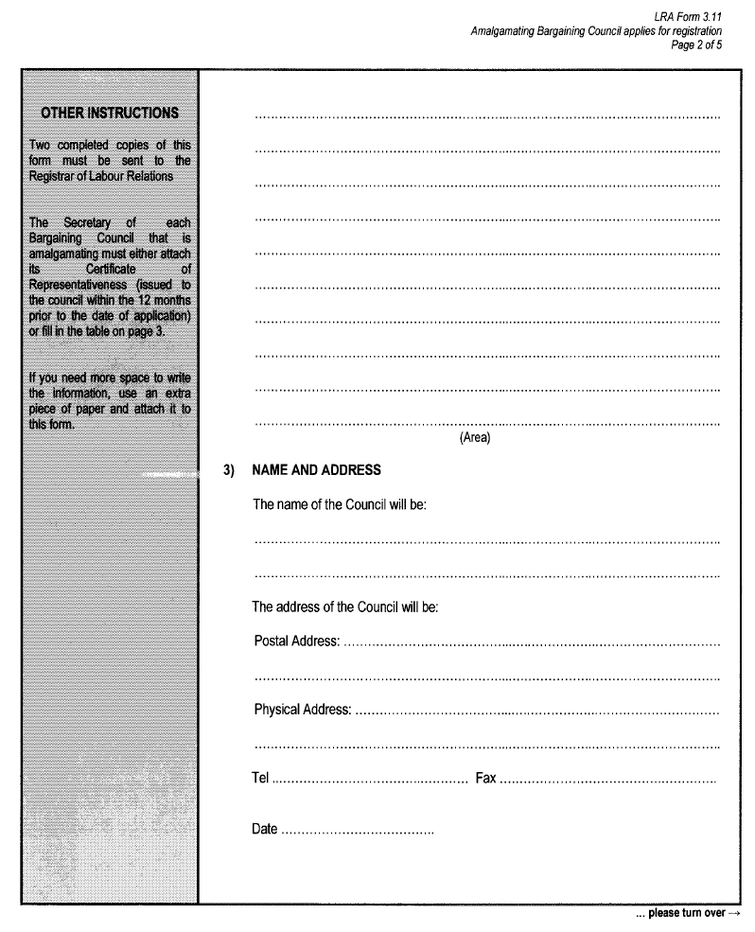 LRA Form 3.11 (page &nbsp;2)