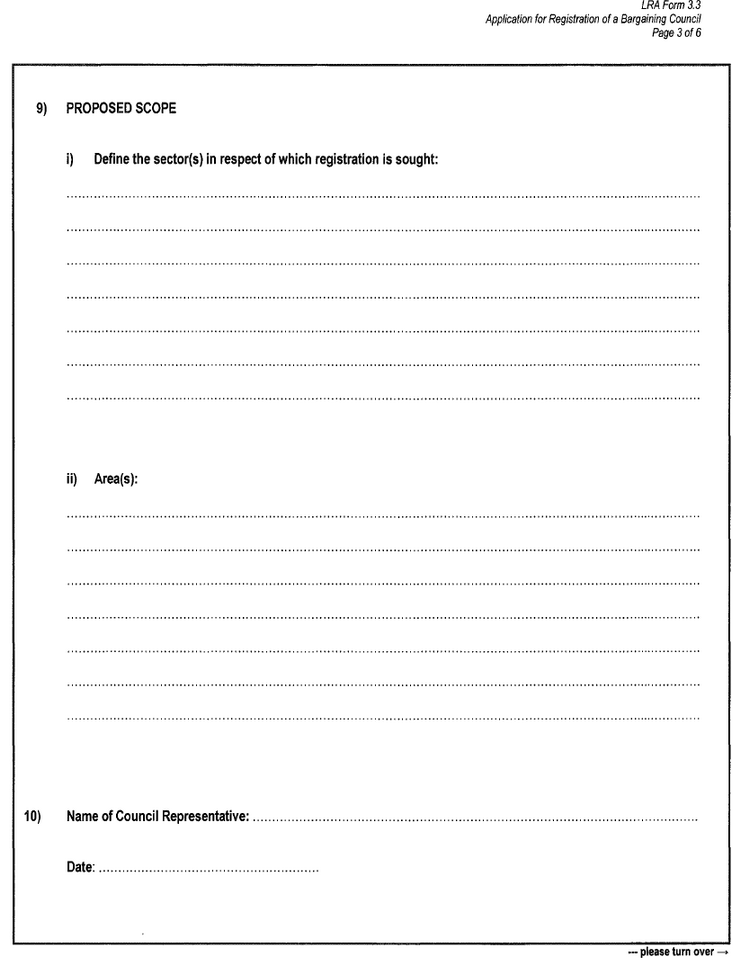 LRA Form 3.3 (page &nbsp;3)