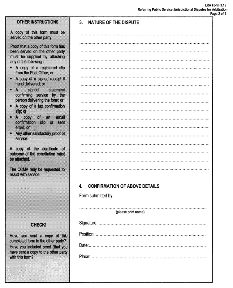LRA Form 3.13 (page &nbsp;2)