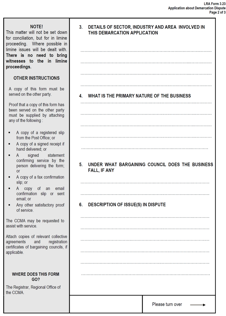 LRA &nbsp;Form 3.23 (Page 2)
